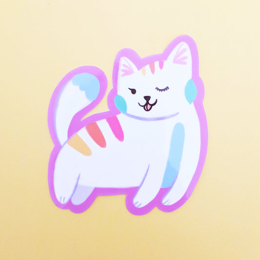 Rainbow Cat - Handmade Vinyl Sticker