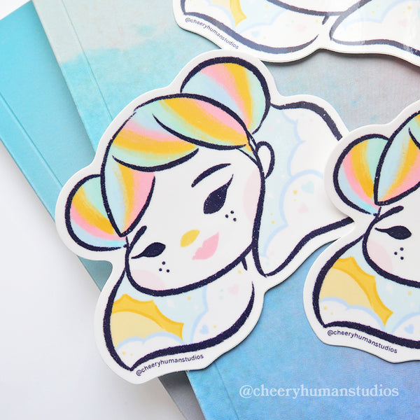 Rainbow Pastel Girl - Vinyl Sticker