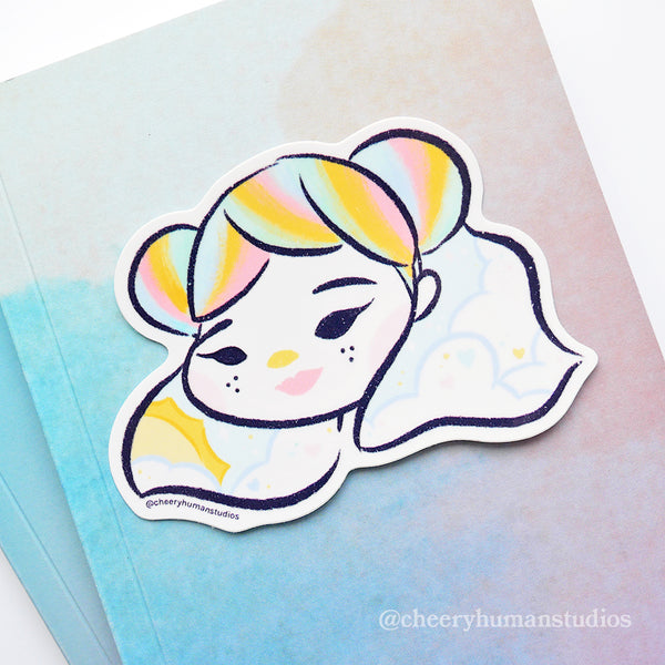 Rainbow Pastel Girl - Vinyl Sticker