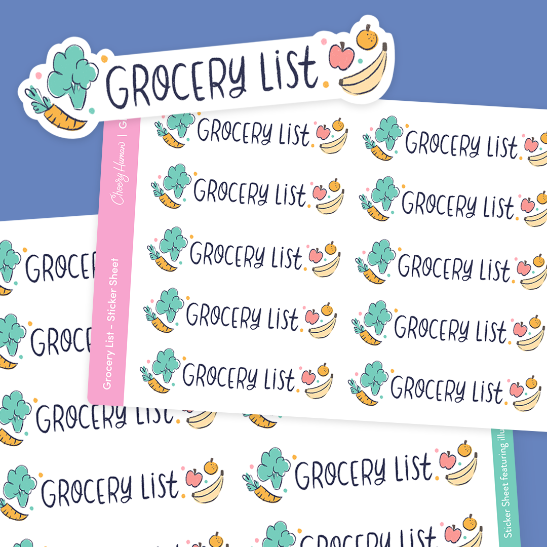 Grocery List Sticker Sheet