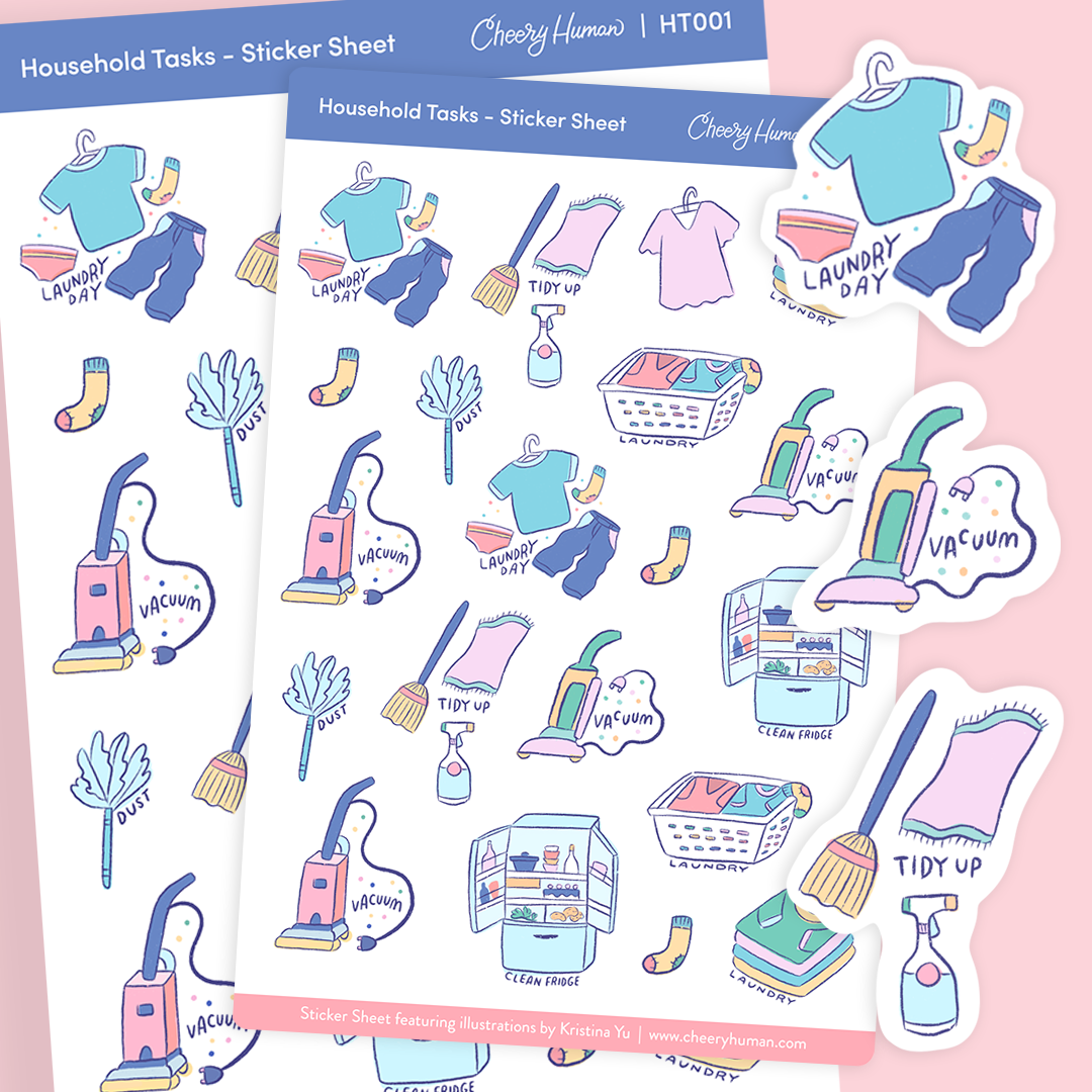 Household Tasks Sticker Sheet