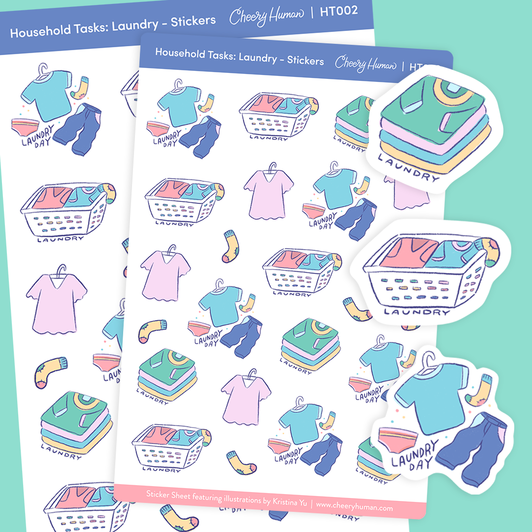 Household Tasks: Laundry Sticker Sheet