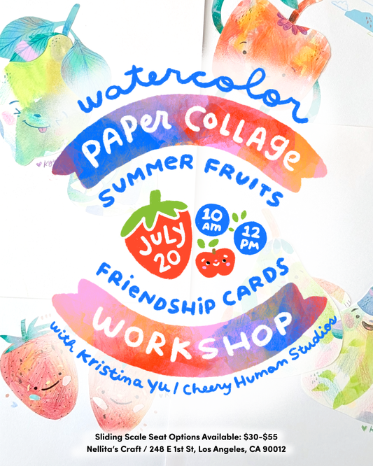 *In-Person Workshop* Watercolor Paper Collage - Friendship Cards Workshop @ Nellita's Craft