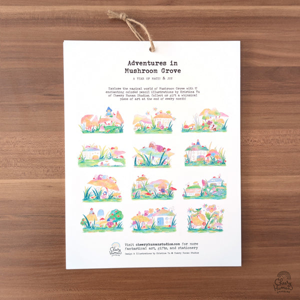 2025 Wall Calendar - Adventures in Mushroom Grove: A Year of Magic & Joy