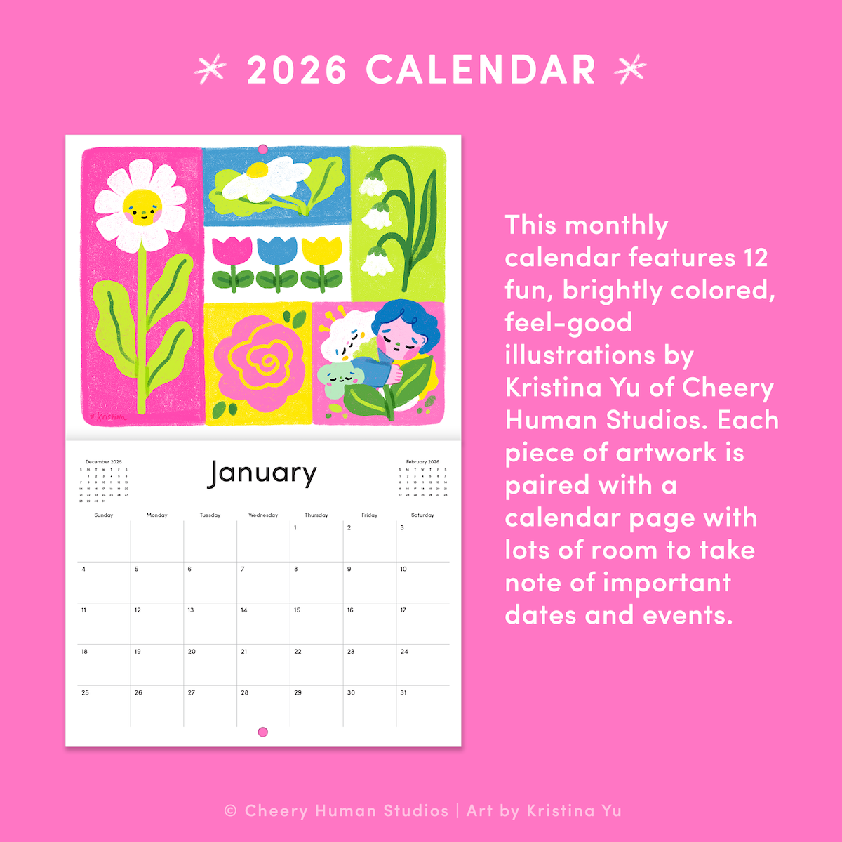 Enjoying the Little Things - 2026 Wall Calendar – Cheery Human Studios