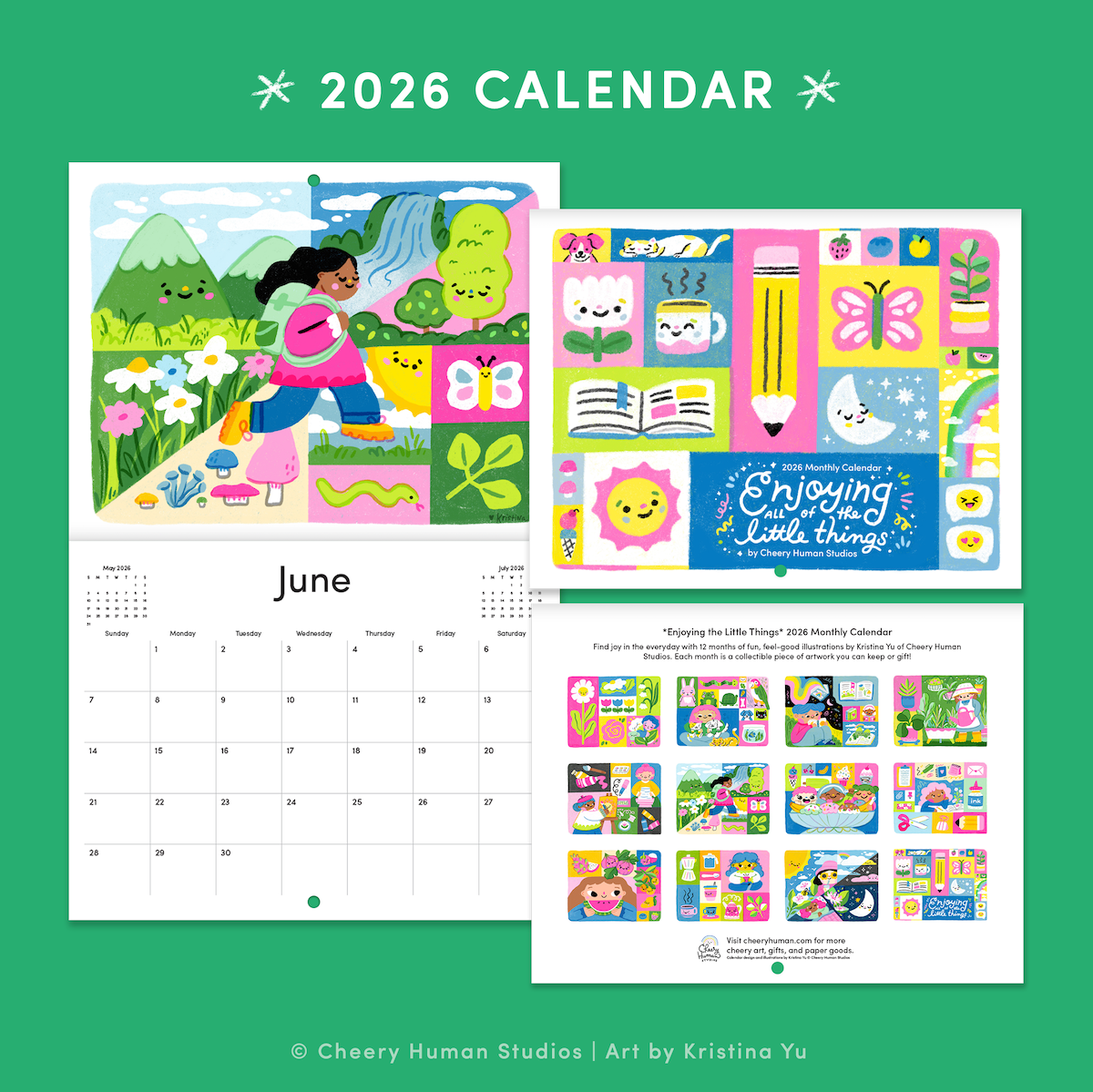 Enjoying the Little Things - 2026 Wall Calendar – Cheery Human Studios