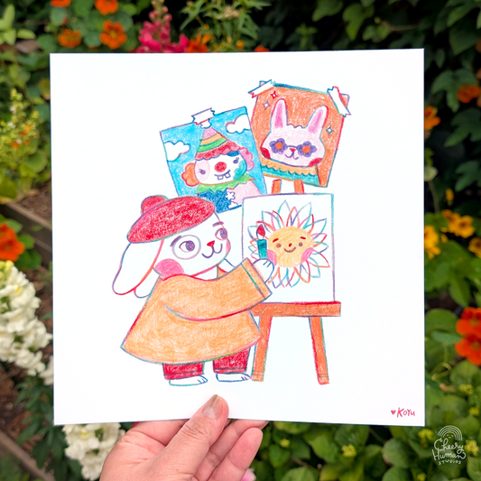 Artist Bunny - Art Print