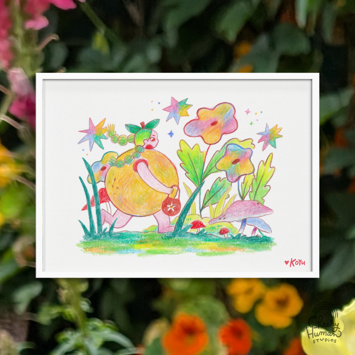 Mushroom Grove: Orange's Day Out - 7x5 Art Print