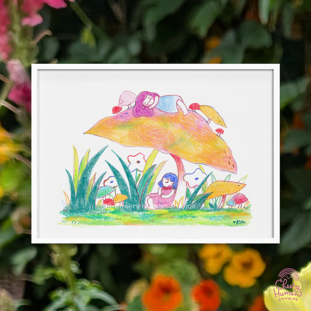 Mushroom Grove: Nap - 7x5 Art Print
