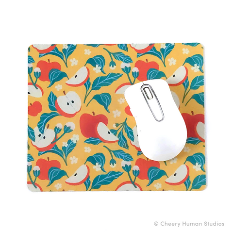 Apples & Blossoms Mouse Pad  | Adorable Autumn Mouse Mat
