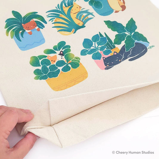 Cats & Plants - Canvas Tote Bag