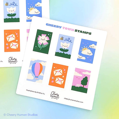 Cheery Town Stamps - Decorative Sticker Sheet