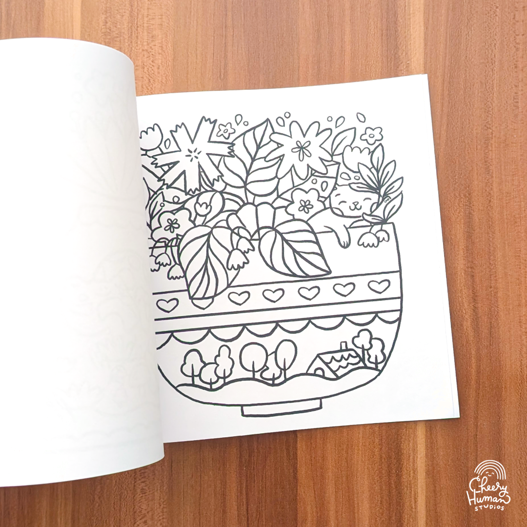 Cozy Animals & Plants Coloring Book