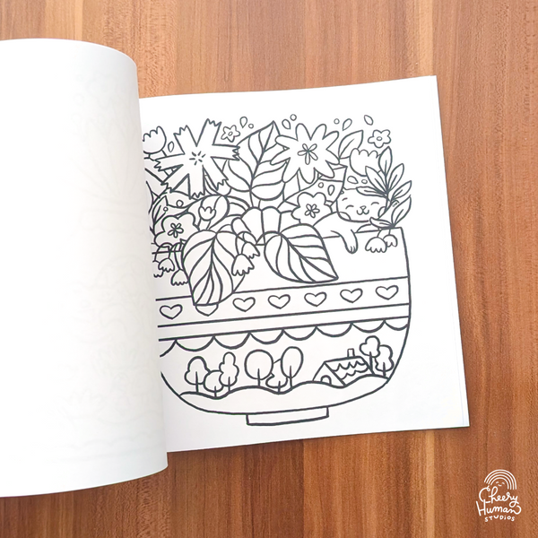 Cozy Animals & Plants Coloring Book