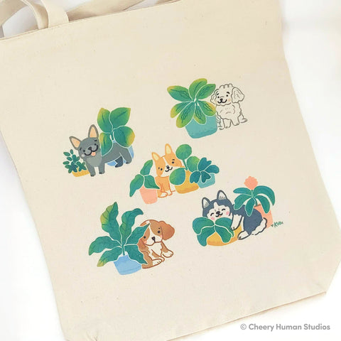 Dogs & Plants - Canvas Tote Bag