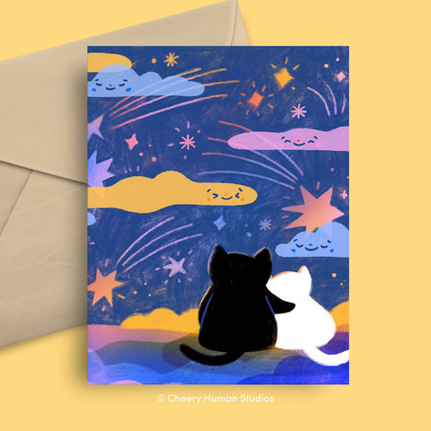Stargazing Cats - Greeting Card ✺ Love & Friendship