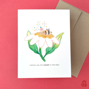 Wishing You the Coziest of Bee-Days - Bee Birthday - Greeting Card