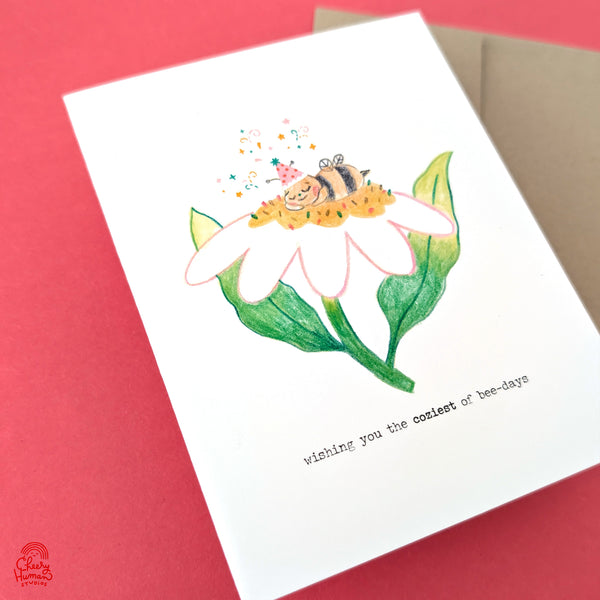 Wishing You the Coziest of Bee-Days - Bee Birthday - Greeting Card