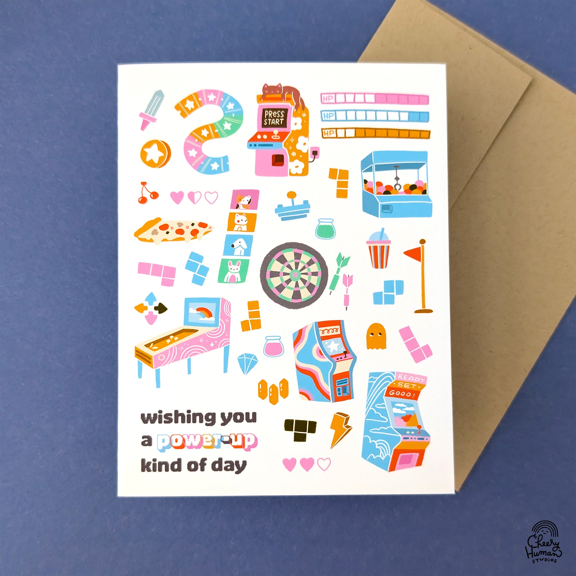 Power Up Kind of Day - Birthday / Thinking of You / Arcade / Gamer Greeting Card