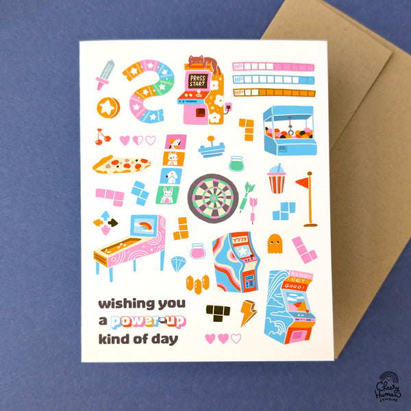 Power Up Kind of Day - Birthday / Thinking of You / Arcade / Gamer Greeting Card