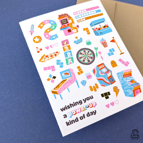 Power Up Kind of Day - Birthday / Thinking of You / Arcade / Gamer Greeting Card