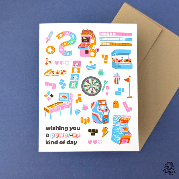 Power Up Kind of Day - Birthday / Thinking of You / Arcade / Gamer Greeting Card