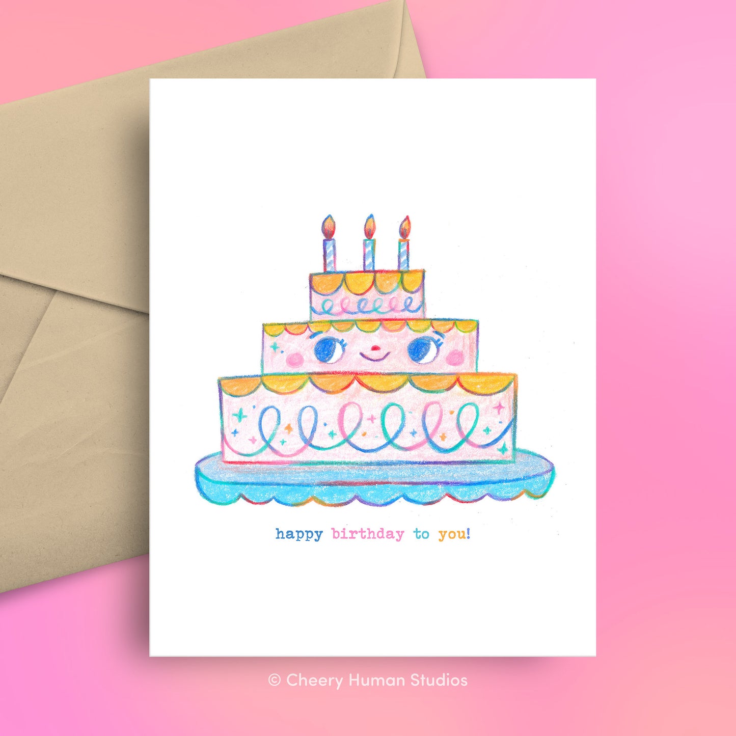 Birthday Celebration Cake - Happy Birthday to You! ✺ Cute Greeting Card