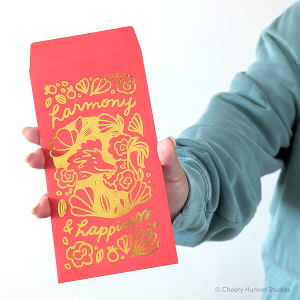 Harmony & Happiness Dragon Red Envelopes | Lunar New Year | Year of the Dragon Gift Envelopes