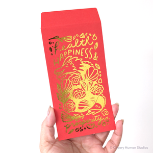 Health, Happiness & Prosperity Dragon Red Envelopes | Lunar New Year | Year of the Dragon Gift Envelopes