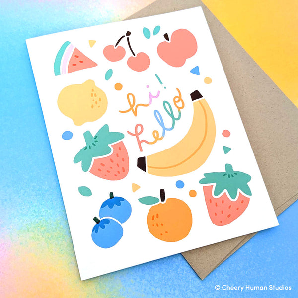 Hi! Hello Fruits - Greeting Card