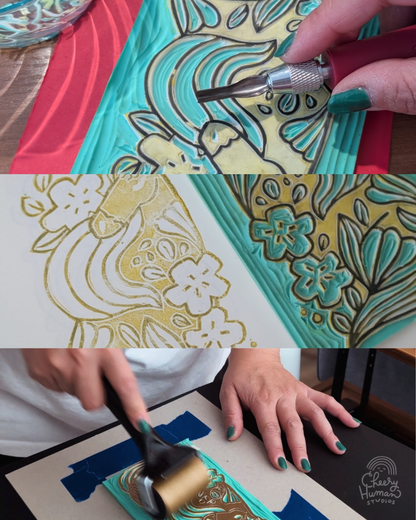 Year of the Horse - Hand-Printed / Block-Printed Red Envelope