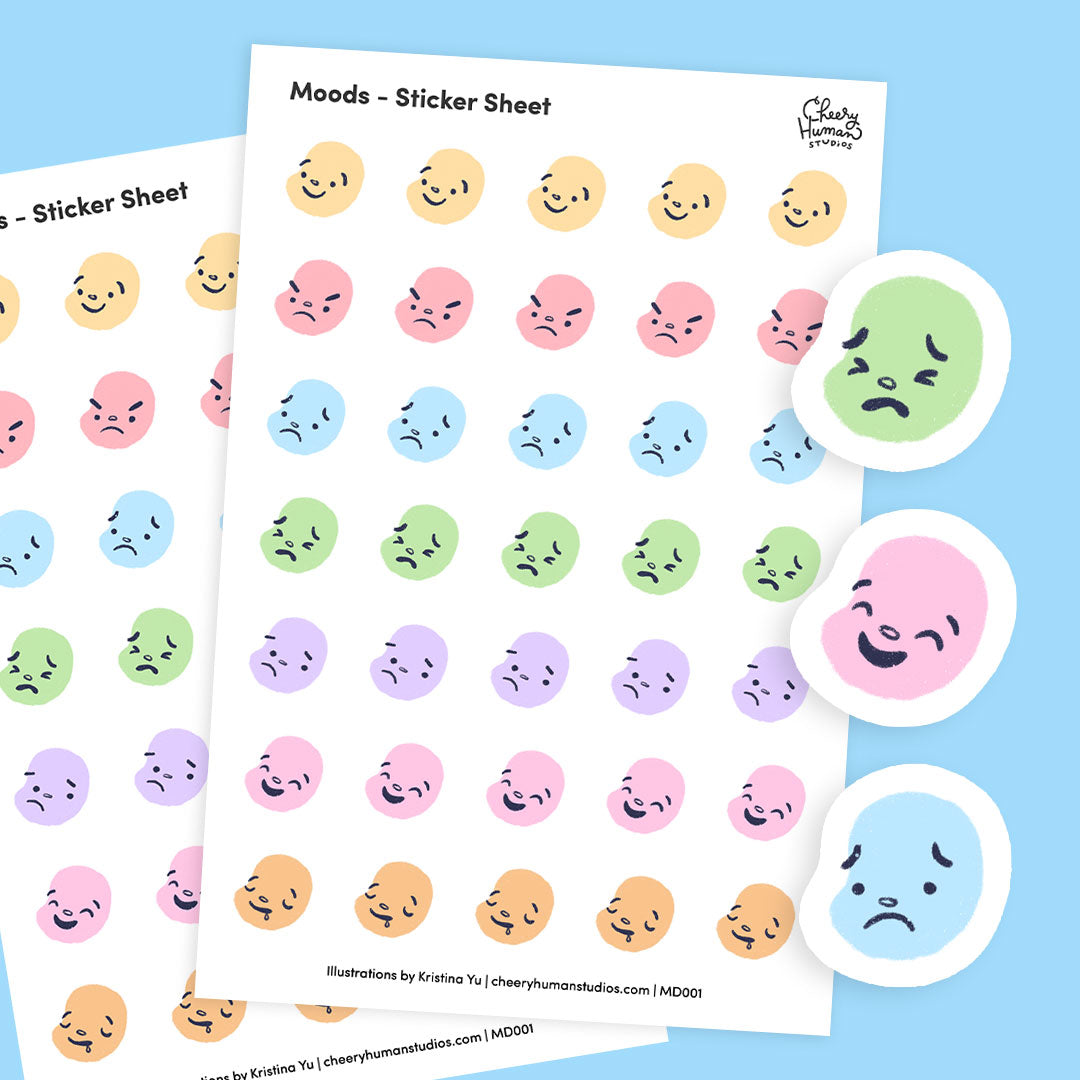 Moods - Stickers | Single Sticker Sheet or Pack of 5