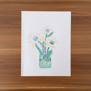 *PAPER ART ORIGINAL* Daisies - Original Paper Cut Artwork ✺ Watercolor - Acryla Gouache - Colored Pencil Art