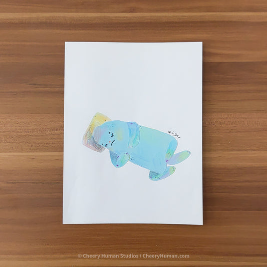 *PAPER ART ORIGINAL* Rest - Original Paper Cut Artwork ✺ Watercolor - Acryla Gouache - Colored Pencil Art