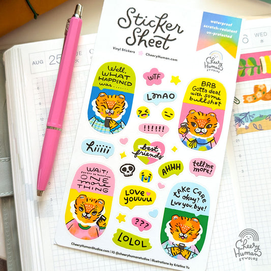 BFF Chats - Transparent Vinyl Sticker Sheet