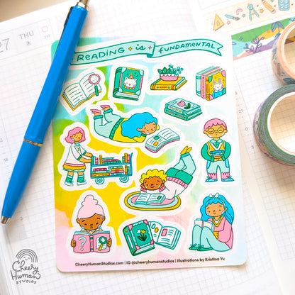 Cheery Town Library - Transparent Vinyl Sticker Sheet