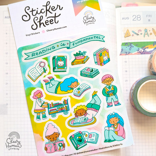 Cheery Town Library - Transparent Vinyl Sticker Sheet