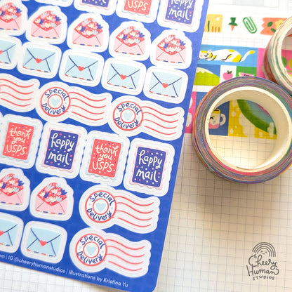 Happy Mail - Transparent Vinyl Sticker Sheet