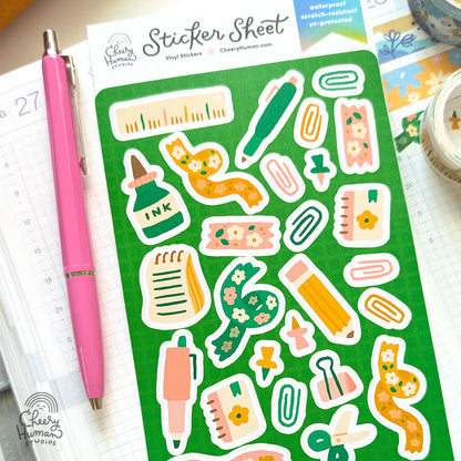 Stationery Shop - Vinyl Sticker Sheet