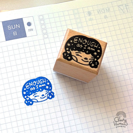 Enough - Wooden Rubber Stamp