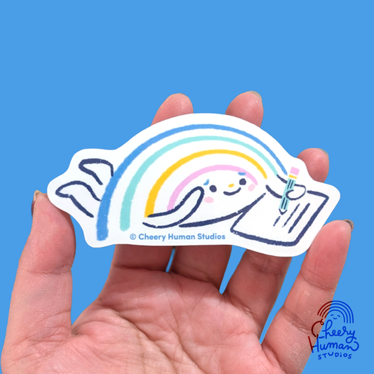 Koko the Rainbow Daydreaming - Handmade Vinyl Sticker