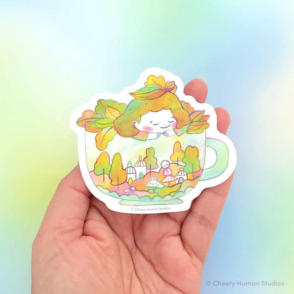 Teacup Daydreams - Handmade Vinyl Sticker