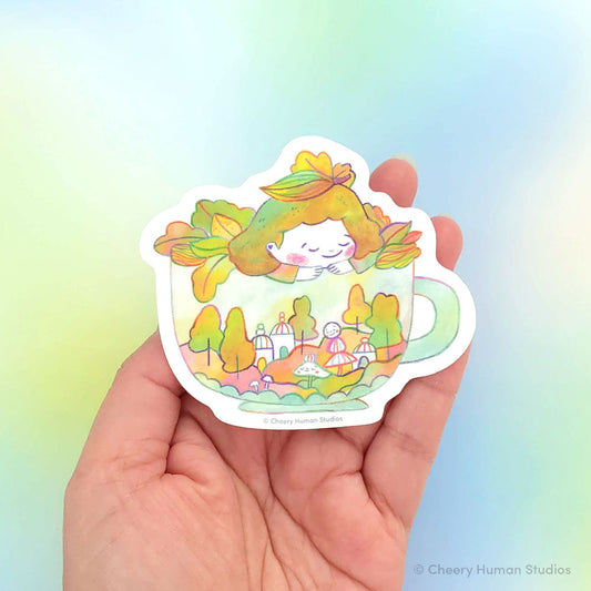 Teacup Daydreams - Handmade Vinyl Sticker