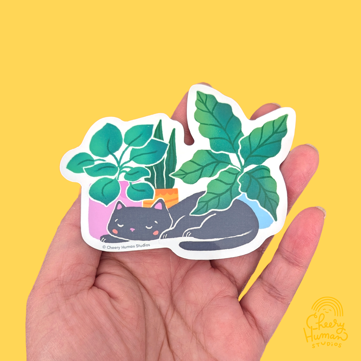 Cats & Plants - Handmade Vinyl Stickers