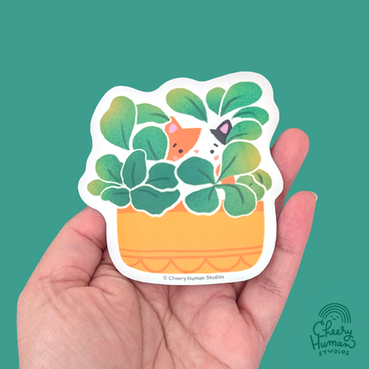 Cats & Plants - Handmade Vinyl Stickers
