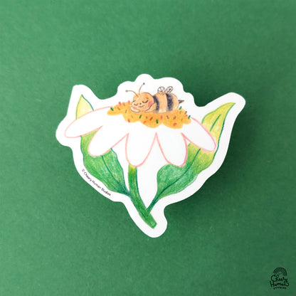 Sleepy Bee - Handmade Vinyl Sticker