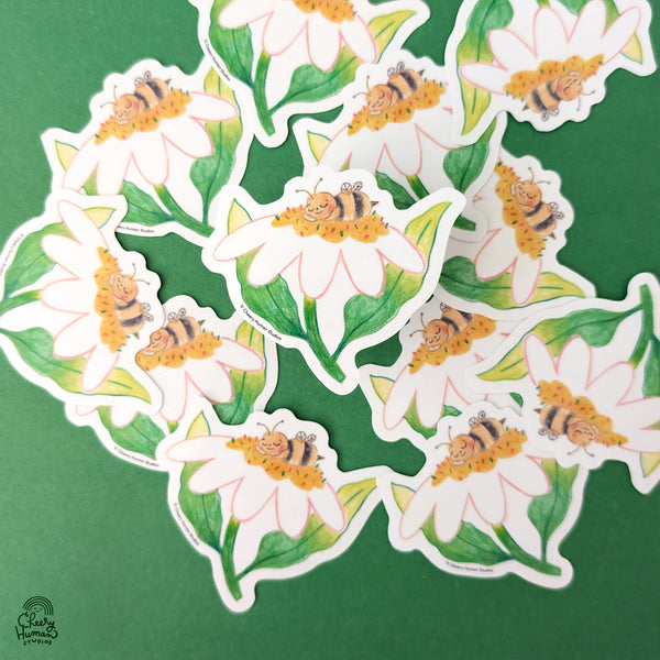 Sleepy Bee - Handmade Vinyl Sticker