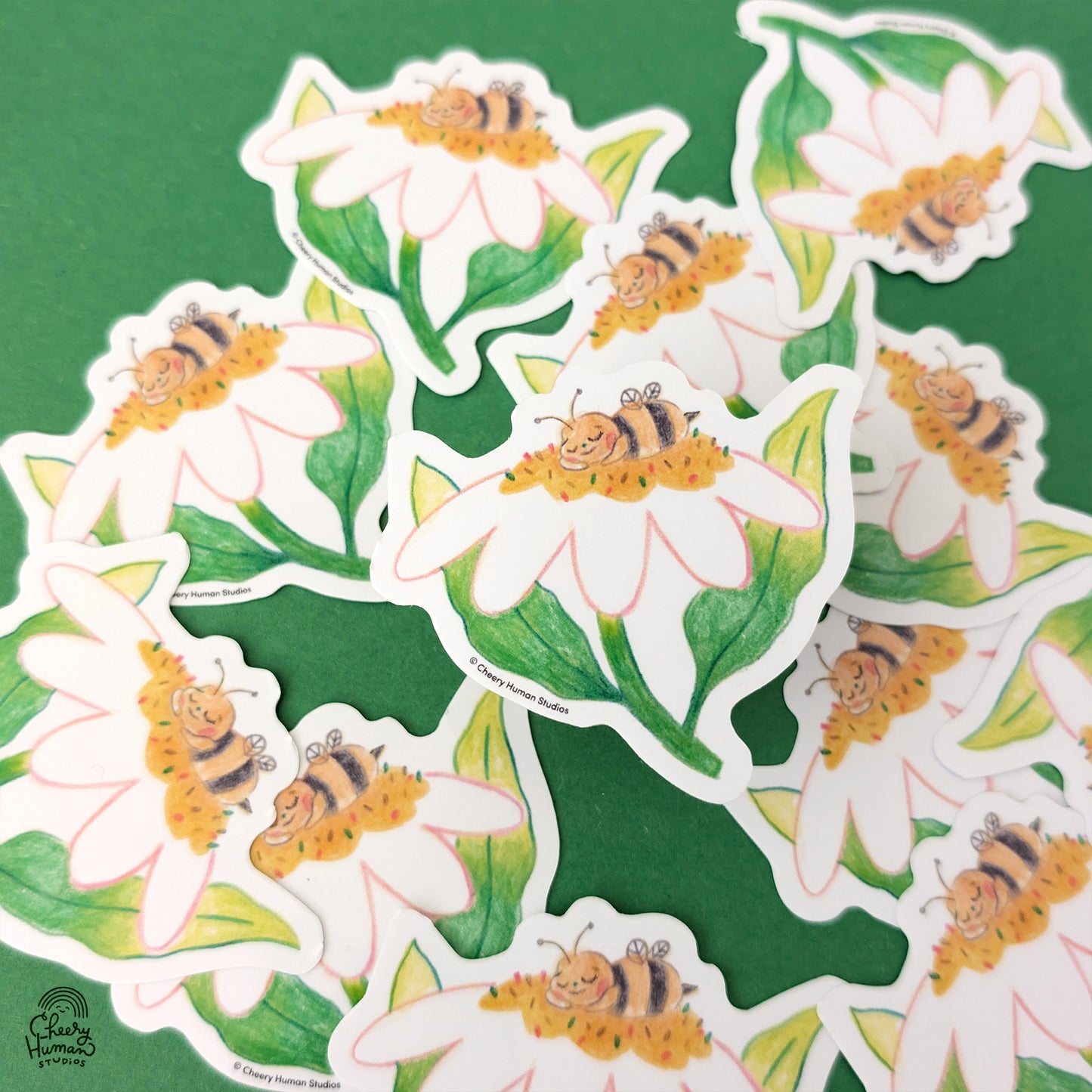 Sleepy Bee - Handmade Vinyl Sticker