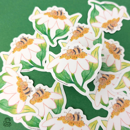 Sleepy Bee - Handmade Vinyl Sticker