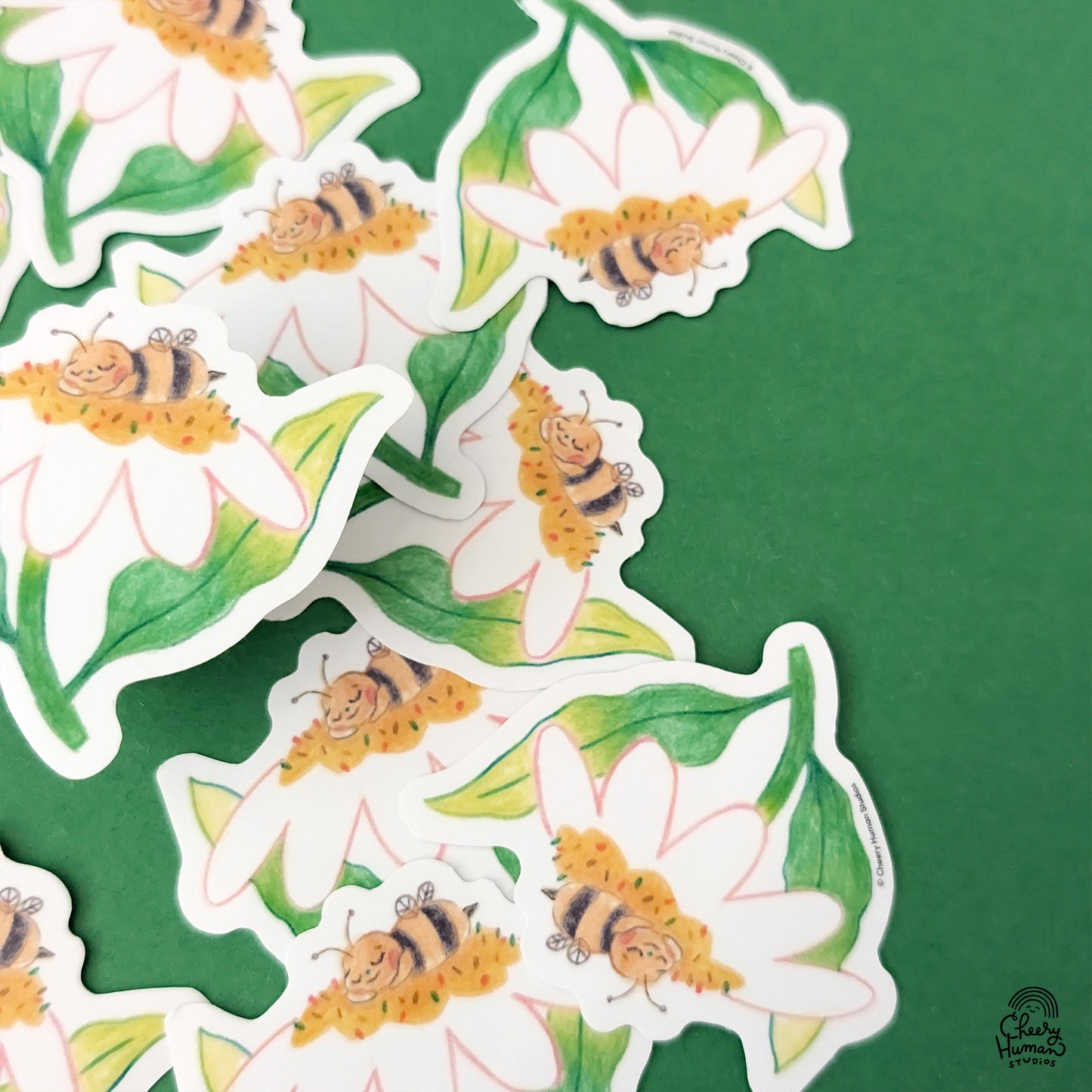 Sleepy Bee - Handmade Vinyl Sticker